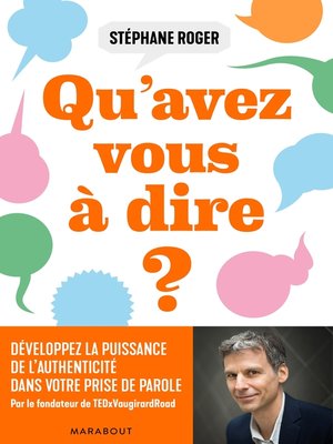 cover image of Qu'avez-vous à dire ?
